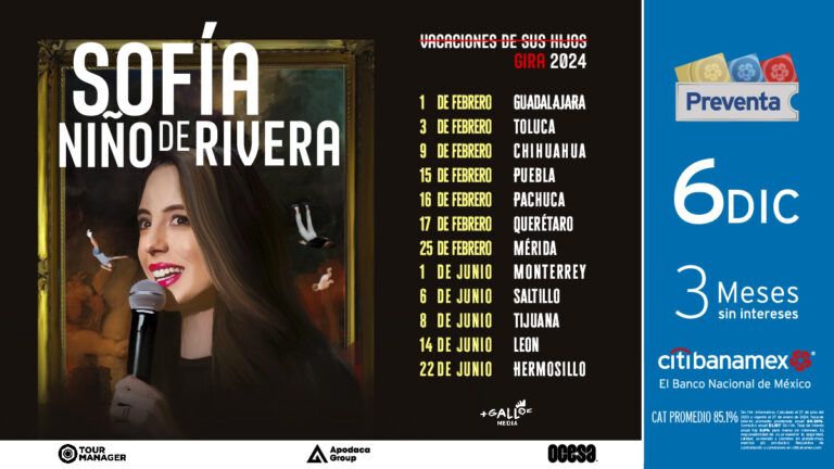 Sofía Niño de Rivera Anuncia Fechas de su Gira “Vacaciones de Sus Hijos”