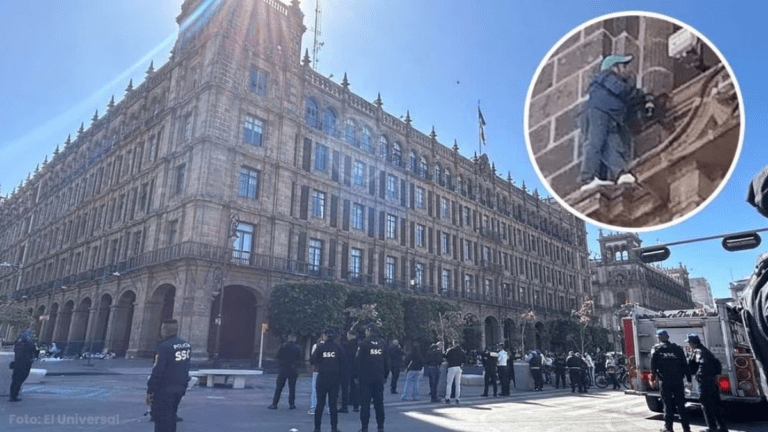 Rescatan a hombre que amenazaba con saltar al vacío en el Edificio de Gobierno de la CDMX