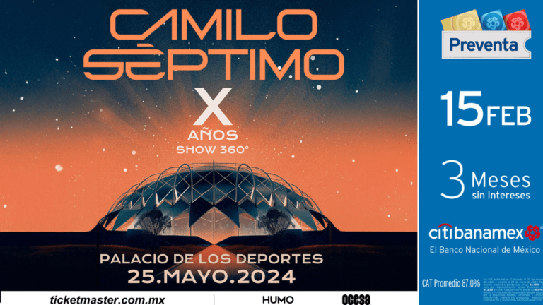 Camilo Séptimo celebra una década de exito musical en el palacio de los deportes de la CDMX