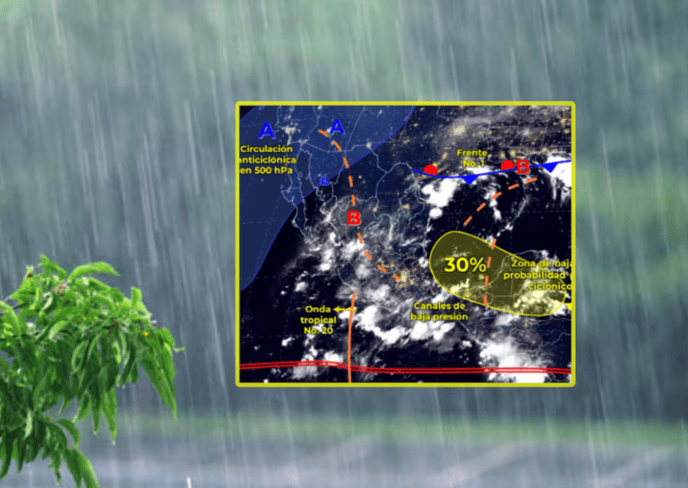 Frente frío sobre el noreste, onda tropical 20 y monzón mexicano traen fuertes lluvias y temperaturas extremas este miércoles a México