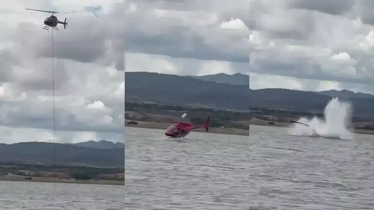 Se desploma helicóptero en Presa de Chihuahua