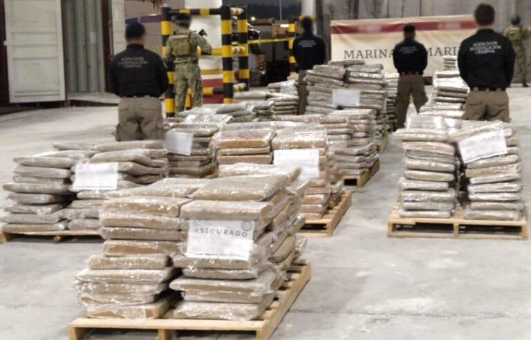 Más de 750 kilos de marihuana asegurados en Veracruz; ocultos en rollos de tela con destino a República Dominicana