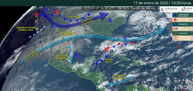 Clima México hoy 17 de enero de 2025: Nuevo frente frío trae nevadas y fuertes vientos