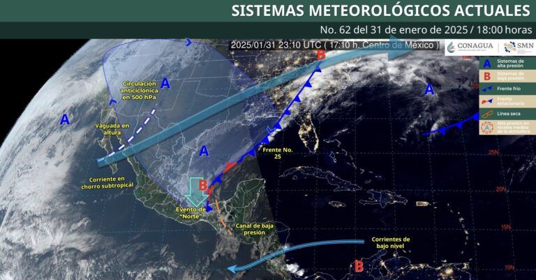 Clima México hoy 31 de enero de 2025: calor, lluvias y evento de Norte