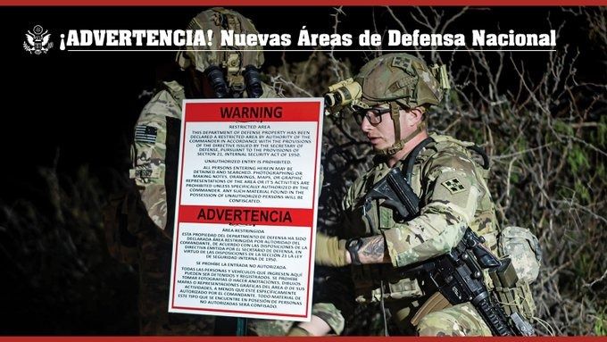 Designa EU zonas de su frontera con México como áreas de defensa nacional