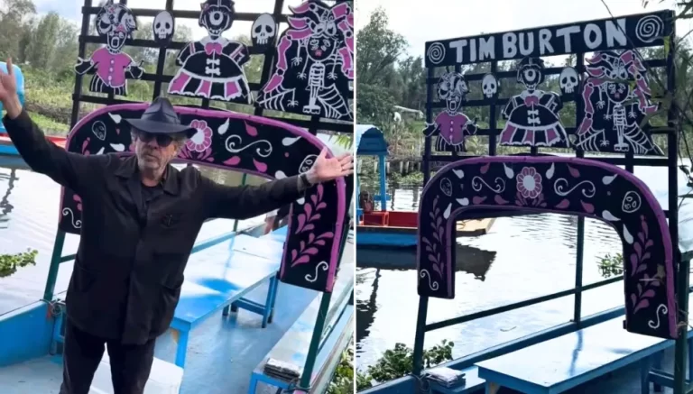 Tim Burton sorprende en trajinera por Xochimilco junto a celebridades mexicanas