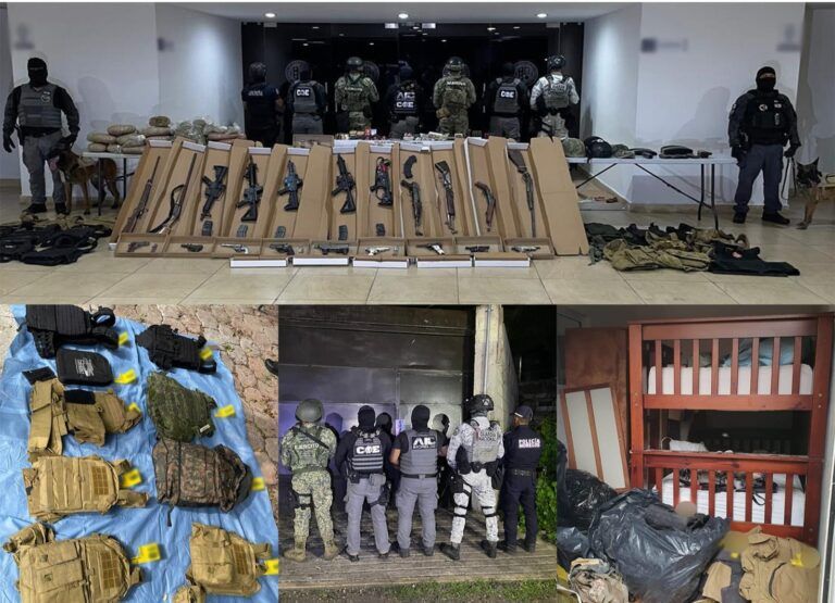 Decomisan arsenal, equipo táctico y drogas en Morelos